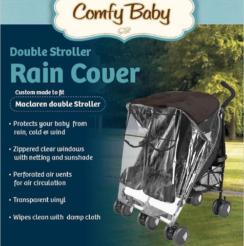 maclaren double stroller rain cover