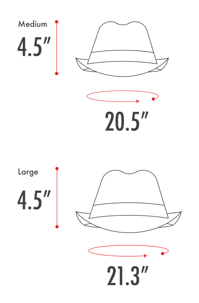 Leather Fedora Size Diagram