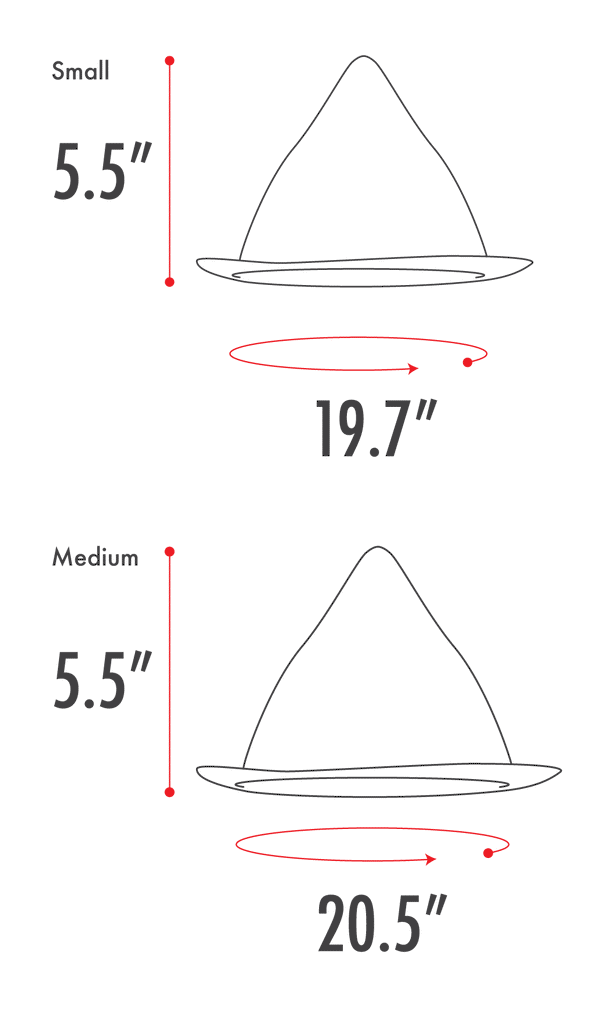 Wool Cone Hat measurements