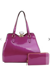 Shiny Purple Handbag Set