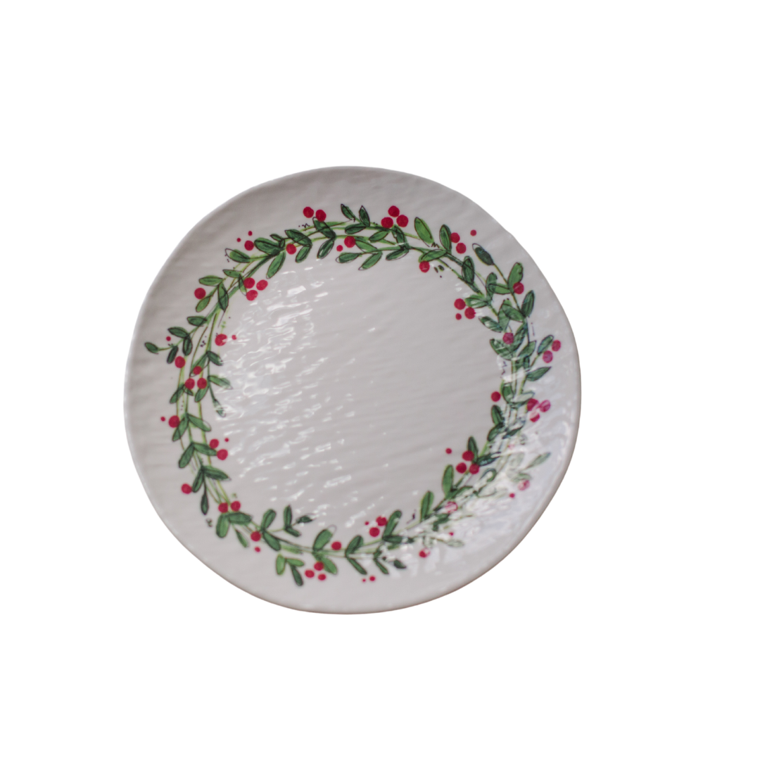 Relish Dinner Plate - Holiday Wreath