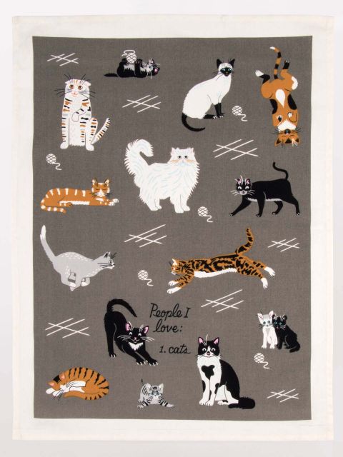 BlueQ Printed Dish Towel - People I Love...Cats