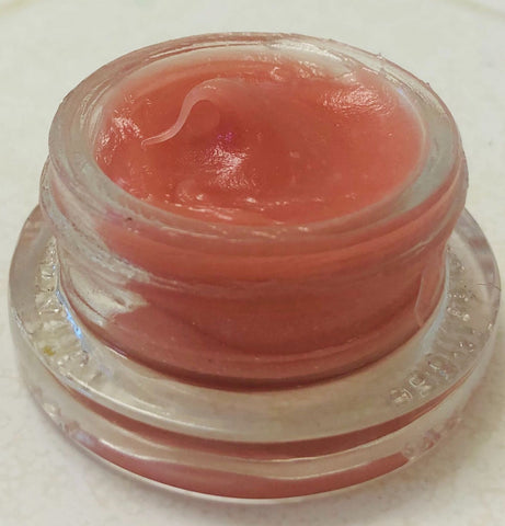 DIY Lip Balm in a glass container