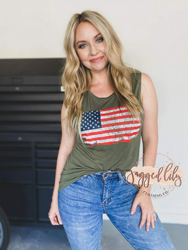 American Flag Women's Tank