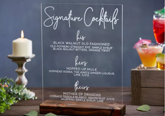 Signature Cocktails Sign