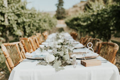 Acrylic Table Number on Wedding reception table in vineyard