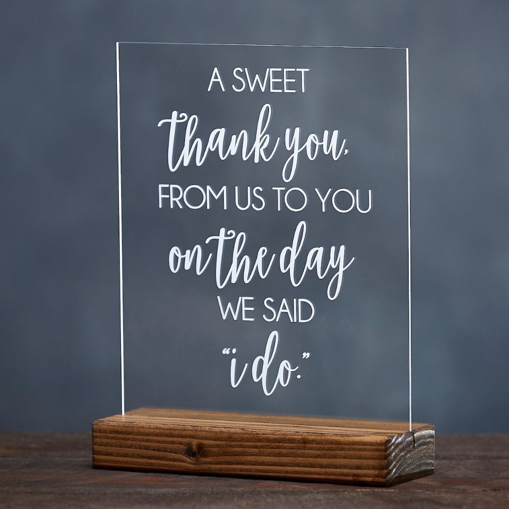 A Sweet Thank You From Us to You Candy Table Wedding Sign – Rich Design Co