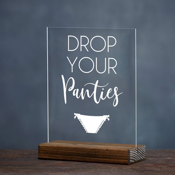 Drop Your Panties Here Bridal Shower Game Sign - Rich Design Co