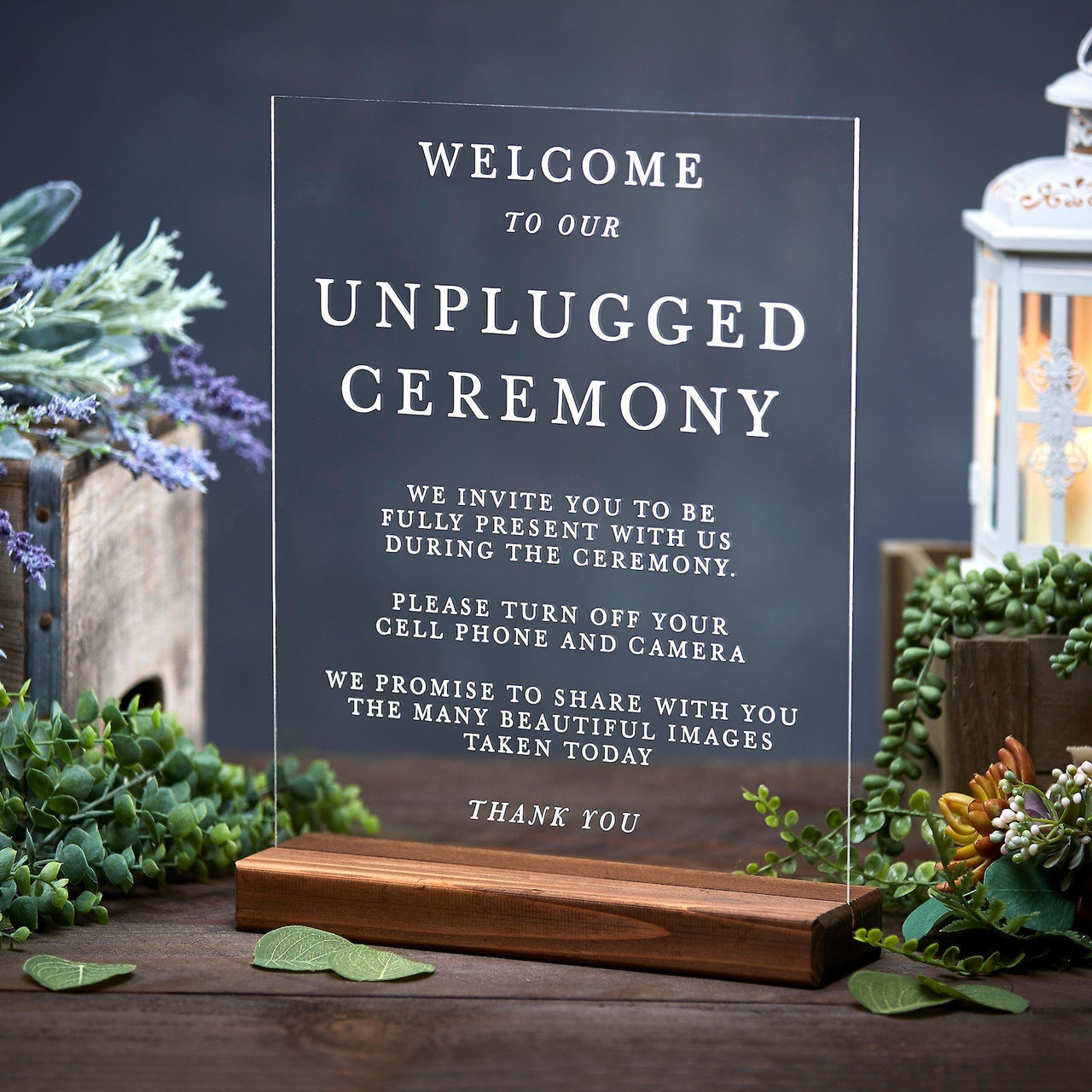 unplugged ceremony sign