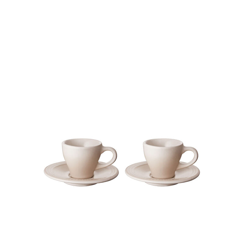 Le Creuset - Espresso cups and saucers, Minimalist (Set of 2)