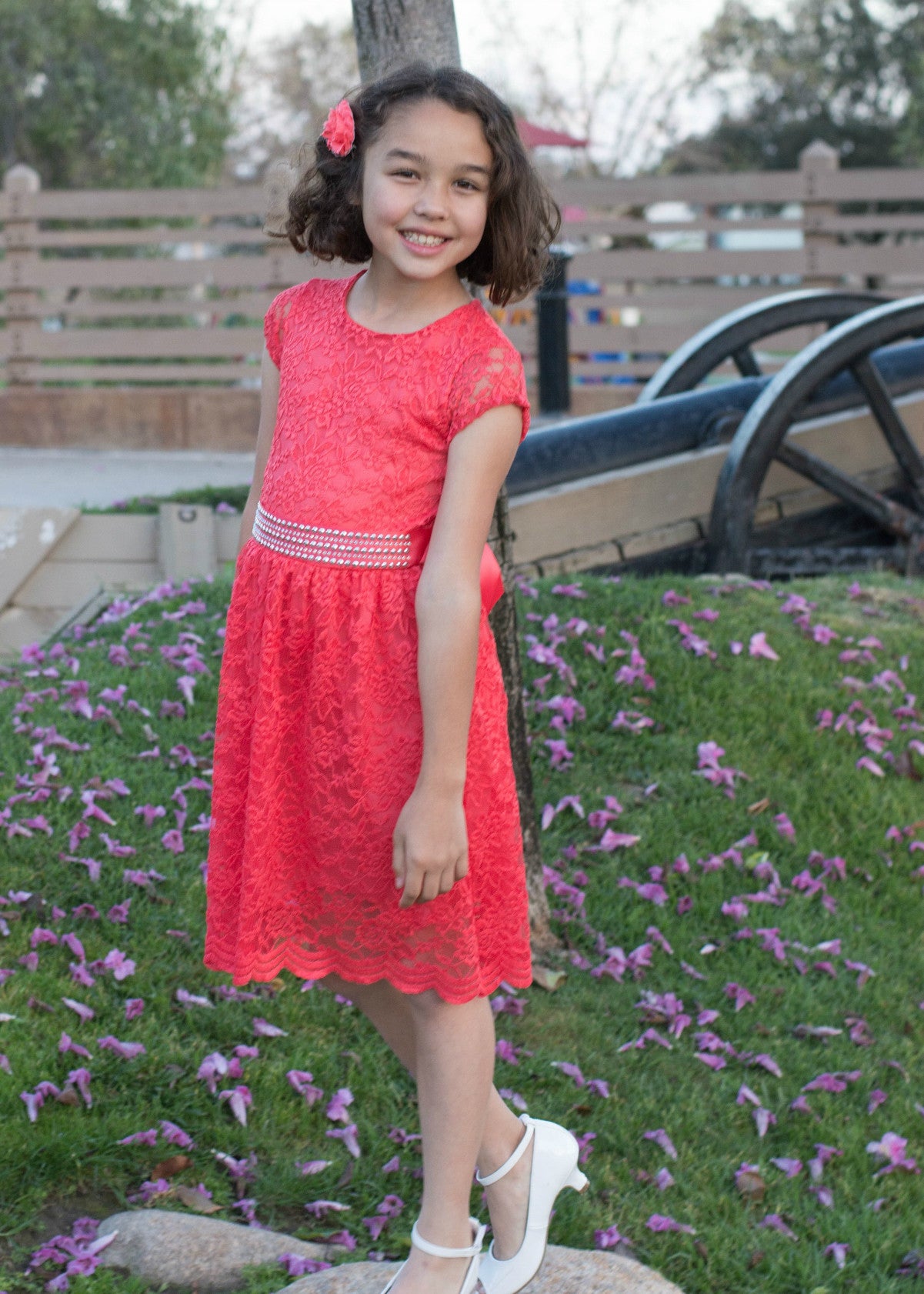 coral dress for girl