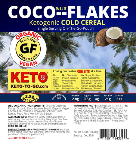 CocoNut Flakes KETO Cold Cereal - ORGANIC