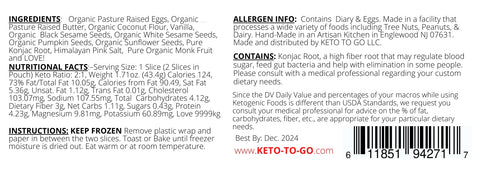 Keto Bread - 4 Seeds - Nutrition Facts