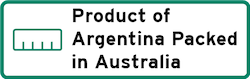 Product of Argentina Packed in Australia Logo