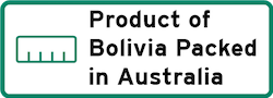 Product of Bolivia Packed in Australia