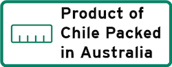 Product of Chile Packed in Australia Logo