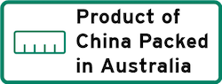 Product of China Packed in Australia Logo