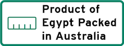 Product of Egypt packed in Australia