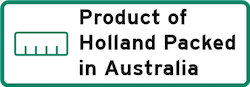 Product of Holland Packed in Australia Logo