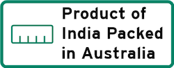 Product of India packed in Australia