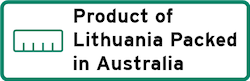 Product of Lithuania Packed in Australia