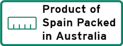 Product of Spain Packed in Australia Logo