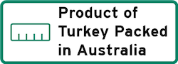 Product of Turkey packed in Australia