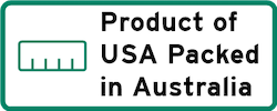 Product of USA packed in Australia