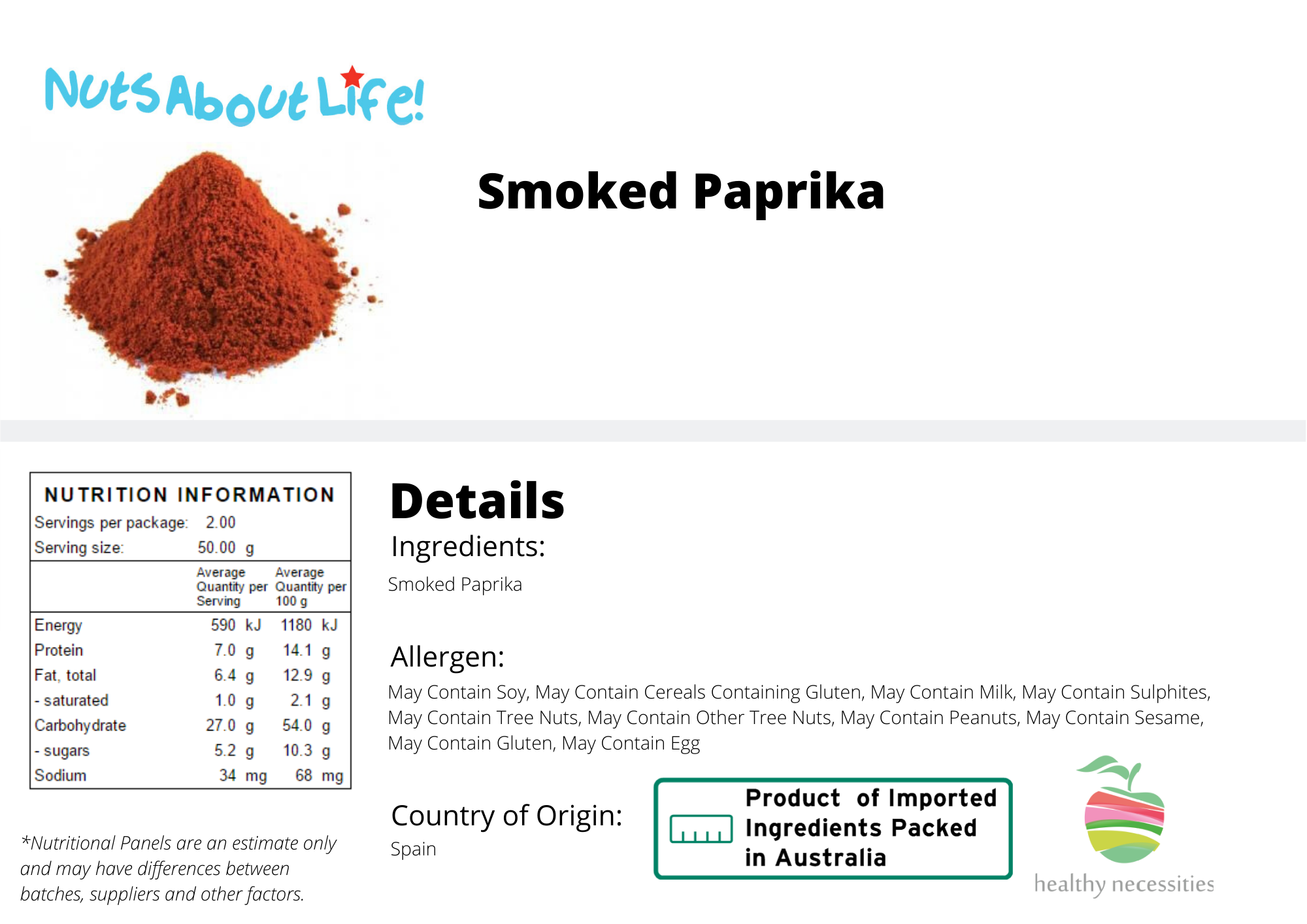 Buy Smoked Paprika Online Nuts About Life Australia