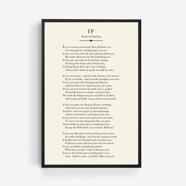 IF Poem // Rudyard Kipling – Papermints