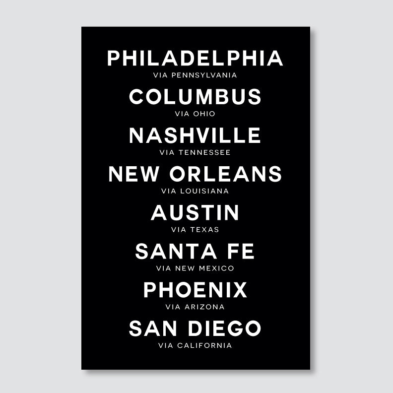 Custom Subway Sign // VIA Street Names & Places
