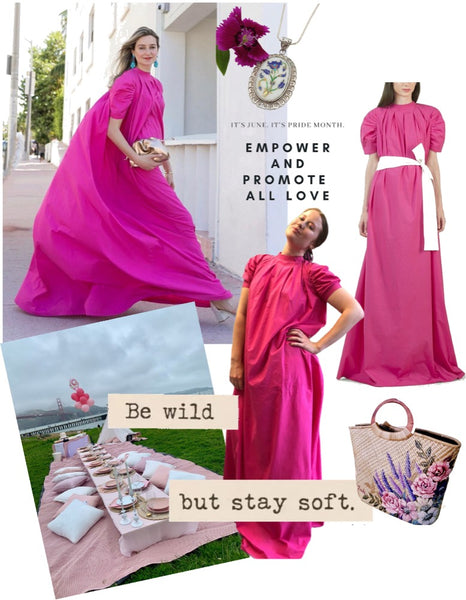 beautiful pink long cotton dress