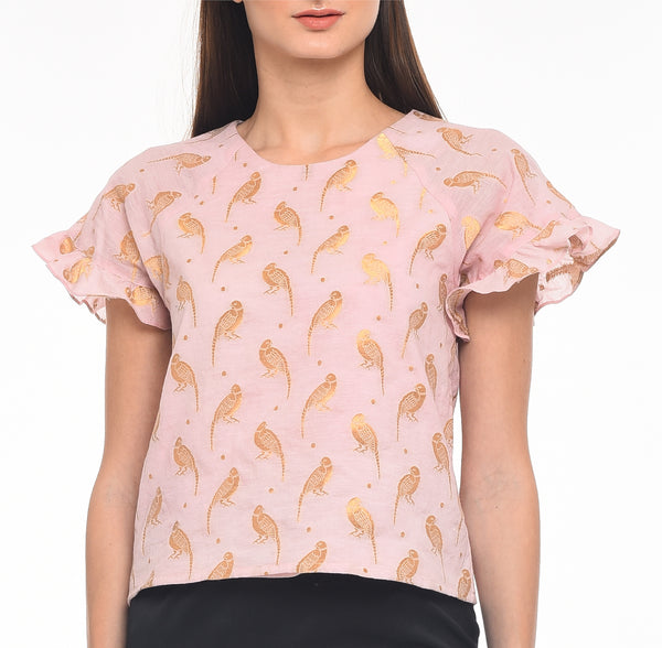 sustainable fashion hand made cotton top pink top eco chic 