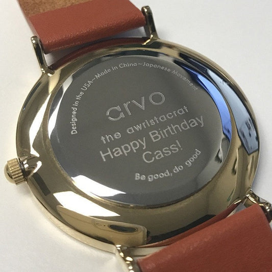 Arvo Black Awristacrat Watch - Mahogany Leather 40mm Mahogany Leather