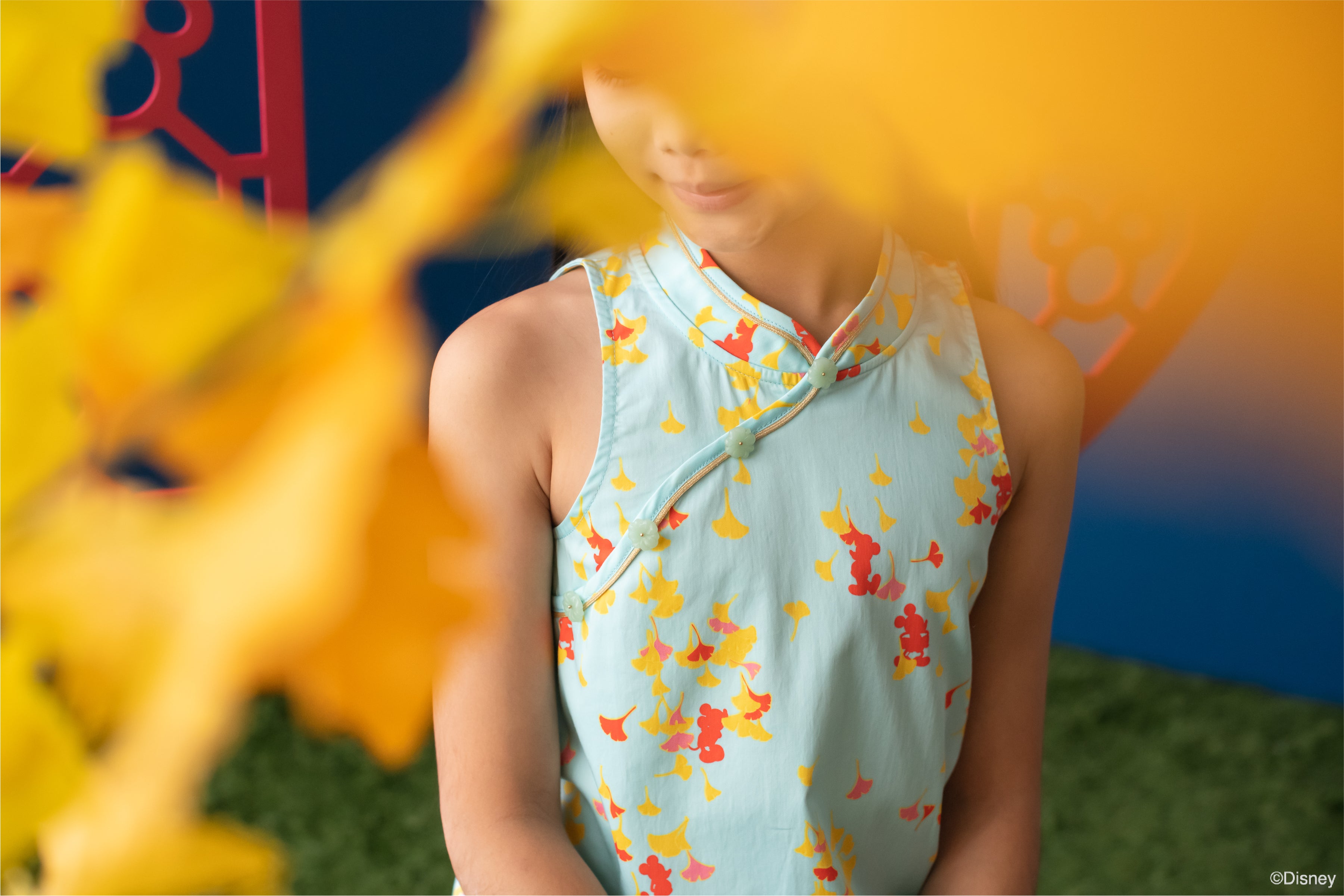 Cheongsam Blue Gingko Mickey | Disney x elly