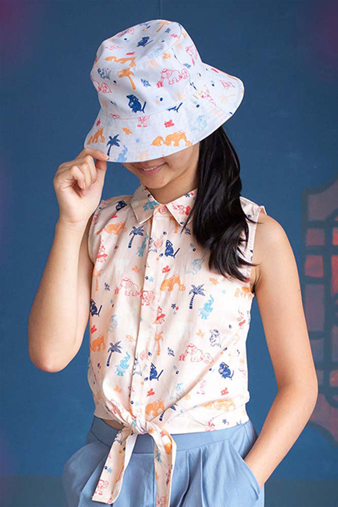 Kids Reversible Bucket Hat - Pastel Panda | The Elly Store