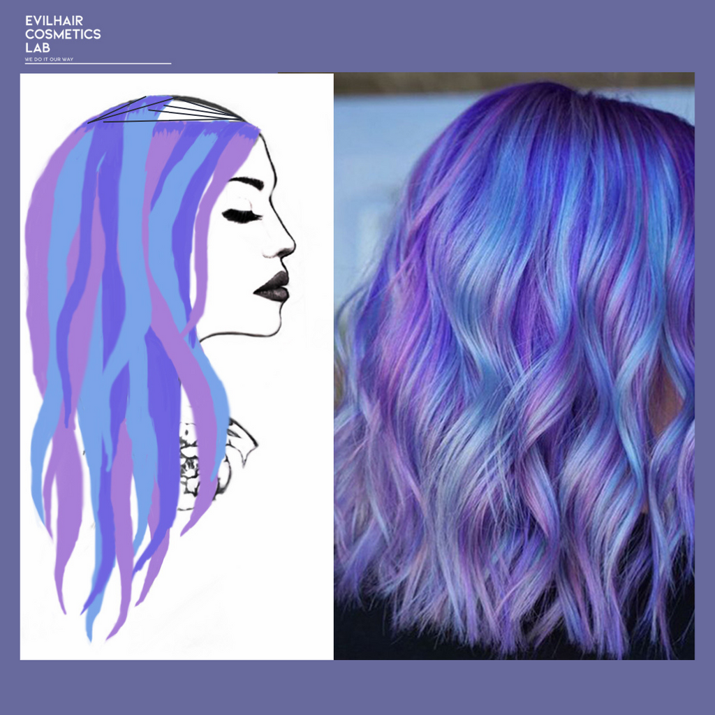 Color placement guide - SILVER PURPLE & SILVER BLUE & VERYPERI PURPLE -  Evilhair