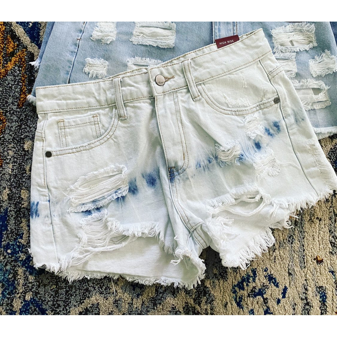 bleached jean shorts