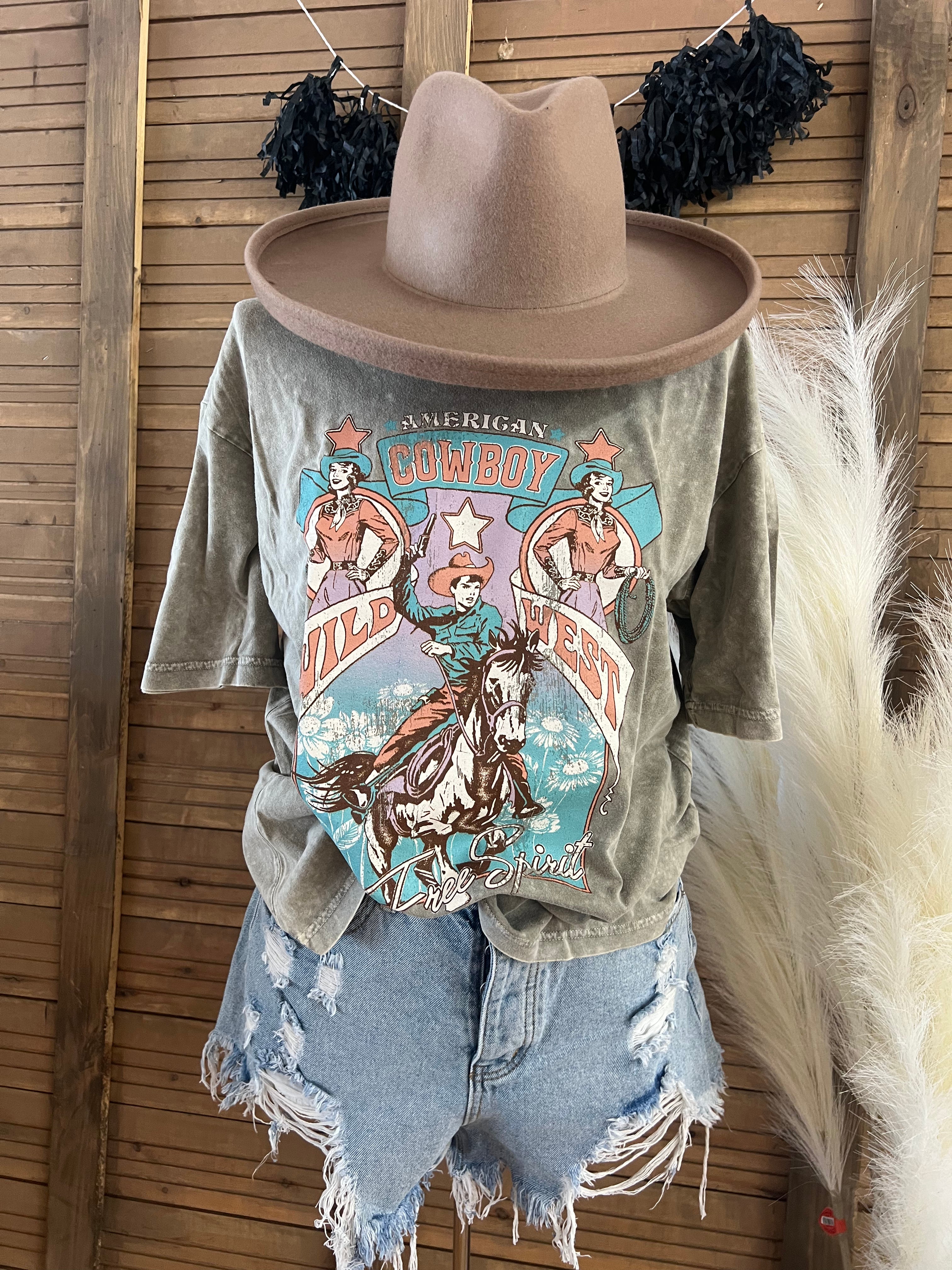 American Cowboy Wild West Tee(Mineral Moss)