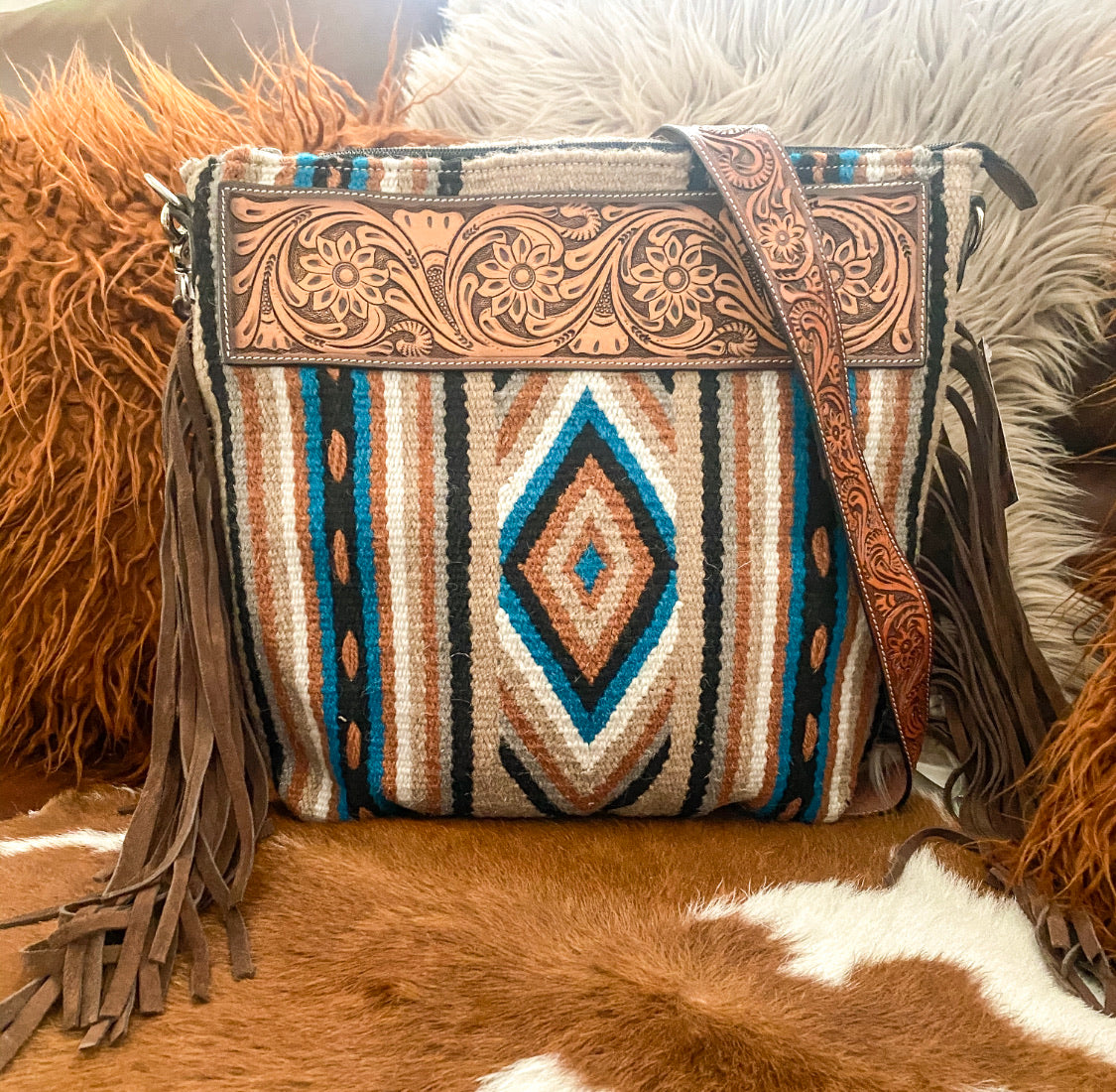 The Ranch Girl Saddle Blanket Purse santa fe theFRINGEDpineapple