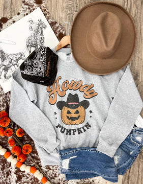 Howdy Pumpkin Cowboy(heather grey)