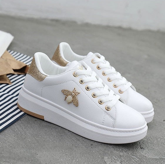 Bee-yonce White Sneakers – Wrexil