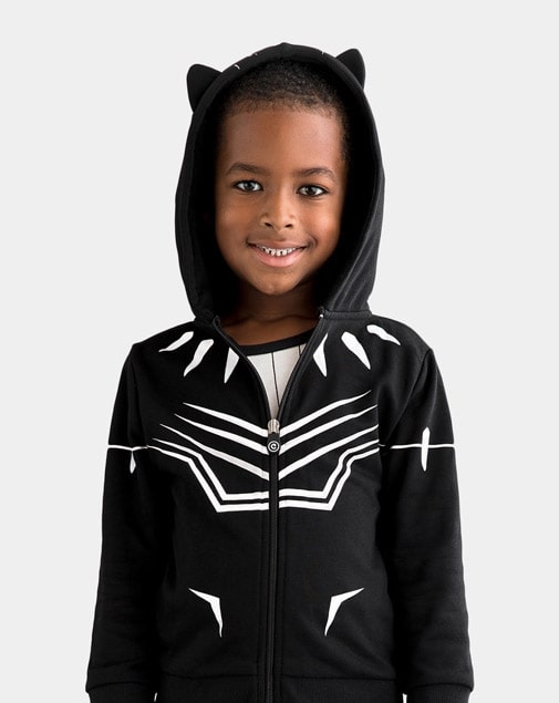 Black Panther - Plush Hoodie for Kids 