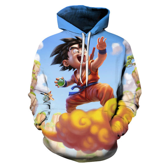 kid goku on nimbus hoodie