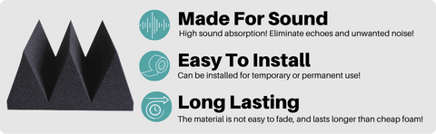 6 inch wedge acoustic foam panels – made specifically for sound absorbing, easy to install, last a long time
