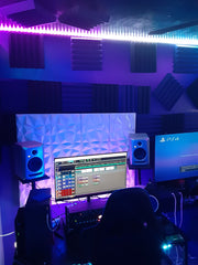 Dustin - soundassured customer home studio pictures with acoustic treatment - acoustic panels and acoustic diffusers 2