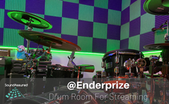 Enderprize drum room with acoustic treatment - for twitch streaming