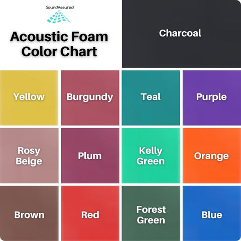 SoundAssured Acoustic Foam Color Chart - 13 Color Options