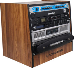 Sound Town DIY 8U Studio Rack with Furniture Grade Walnut Laminate (SDRK-8WN)