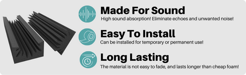 broadband acoustic absorbers - made for sound reduction, easy to install, long lasting acoustic foam